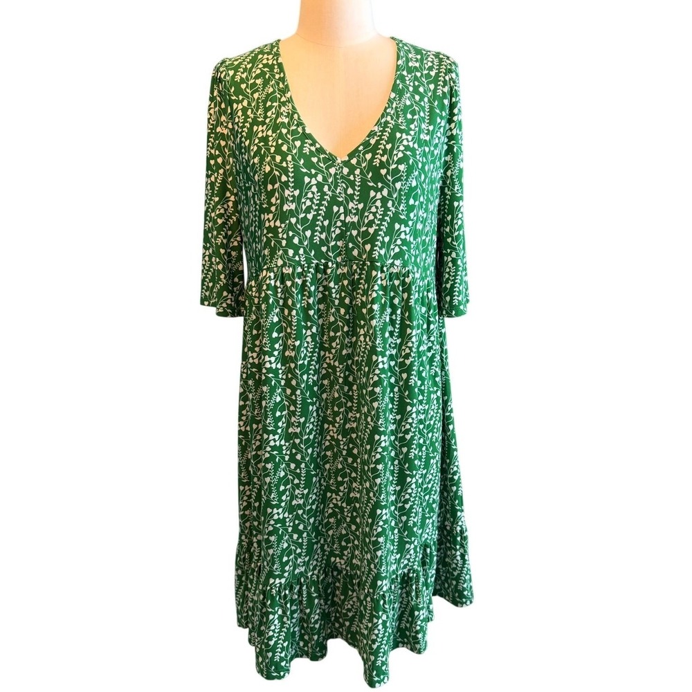 C Est.1946 Women's Green Floral Heart Print‎ Dress Size LARGE